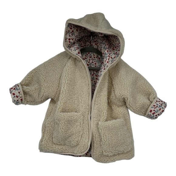 Long sleeve fleece toddler jacket (Creamy Beige) (18-24months) - Picture 3 of 5